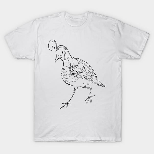 Quail T-Shirt by Rowena Aitken